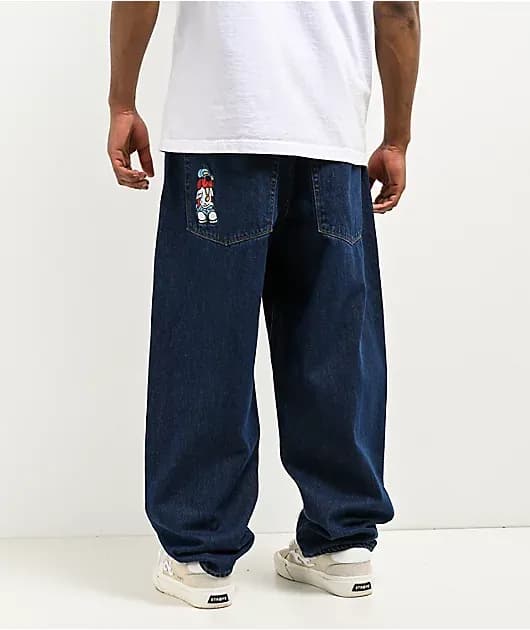 Dog Evening Ultra Loose Dark Blue Denim Skate Jeans — image 1 of 1