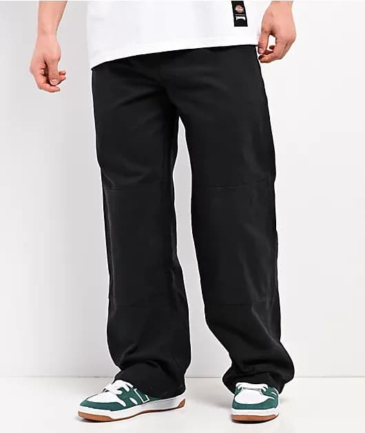 Double Knee Black Work Pants — image 1 of 1