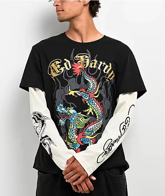 Dragon Black Cream 2fer Long Sleeve T-Shirt — image 1 of 1