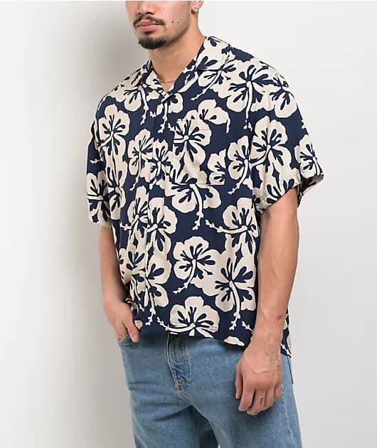 Drift Navy Short Sleeve Button Up Shirt — image 1 of 1