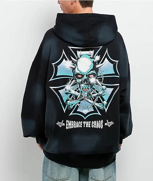 Embrace The Chaos Black Wash Hoodie — image 1 of 1