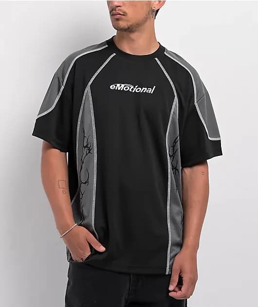 Emotional Sports Black Grey Soccer Jersey — image 1 of 1