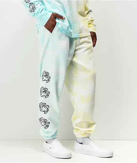 Experience Blue Yellow Tie Dye Sweatpants — image 1 of 1