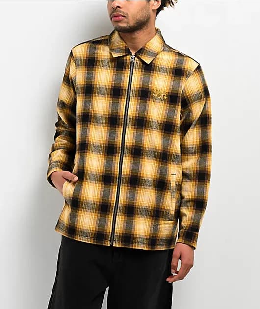 Fader Yellow Zip Long Sleeve Shirt — image 1 of 1
