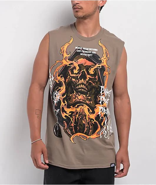 Fading Fire Khaki Tank Top — image 1 of 1