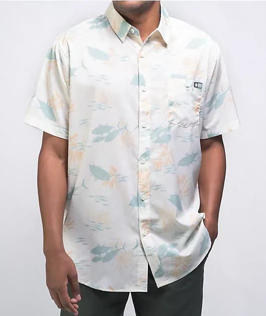 Feeding Frenzy Short Sleeve Button Up Shirt — image 1 of 1