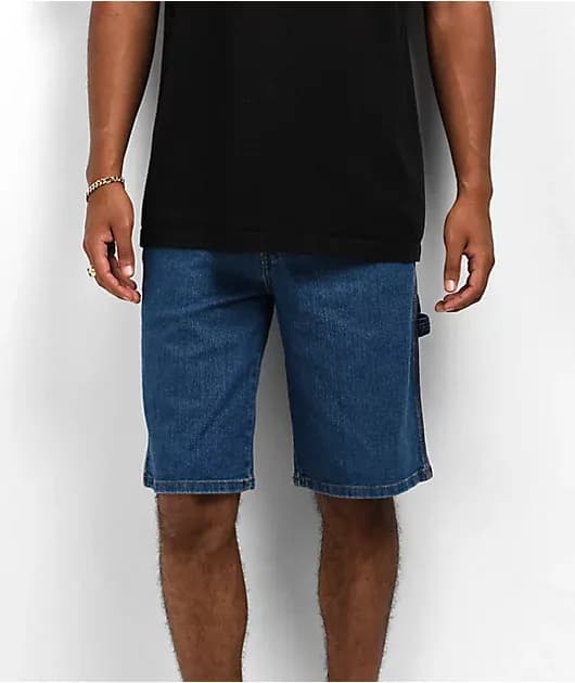 FLEX Active Waist Blue Denim Carpenter Shorts — image 1 of 1