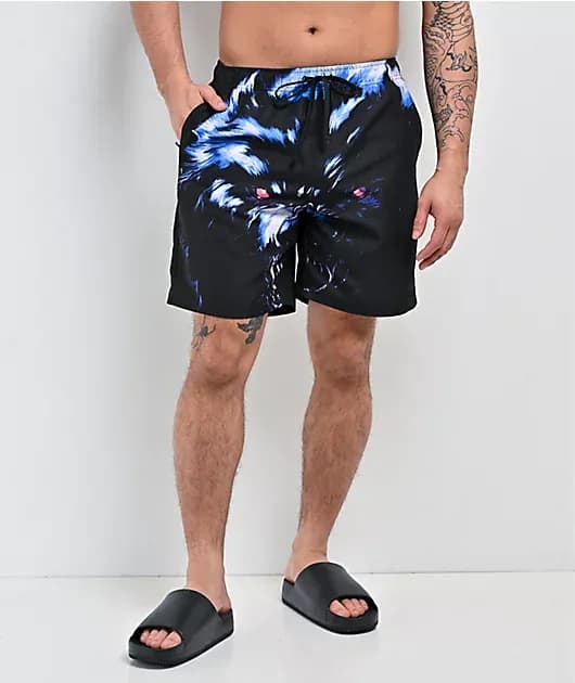 Floater Wolf Blue Black Board Shorts — image 1 of 1