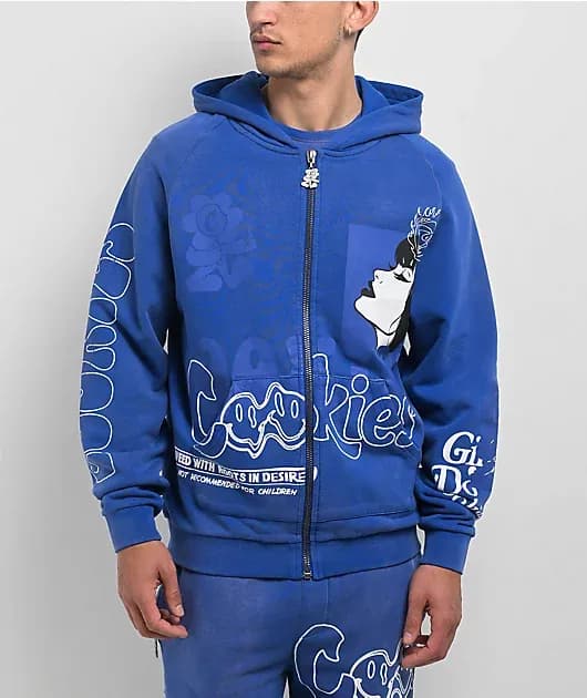 Florist Blue Wash Zip Hoodie — image 1 of 1