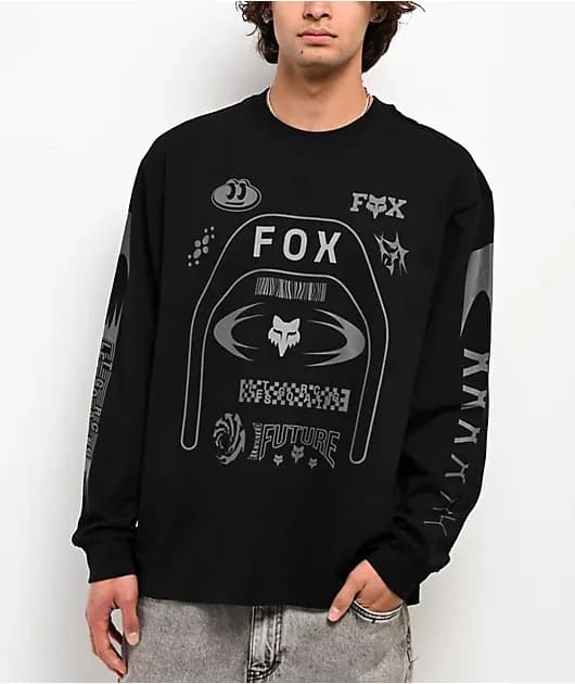 Fox Racing Image Cosmo Black Oversized Long Sleeve T-Shirt