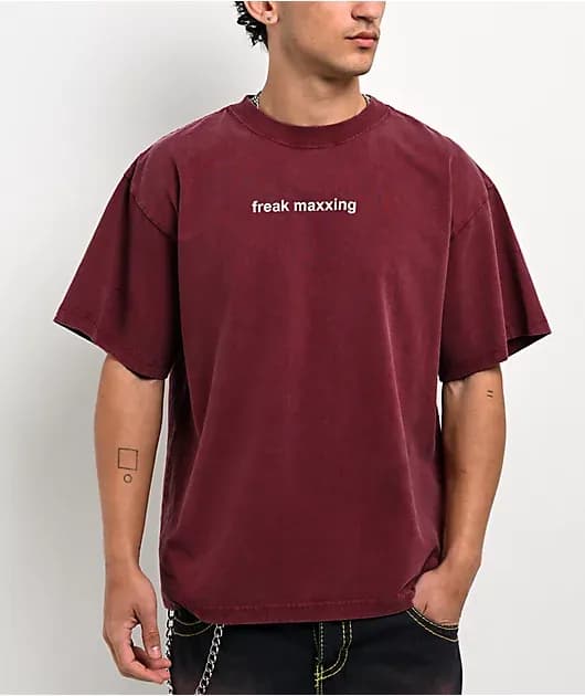 Freak Maxxing Red Wash Boxy T-Shirt — image 1 of 1