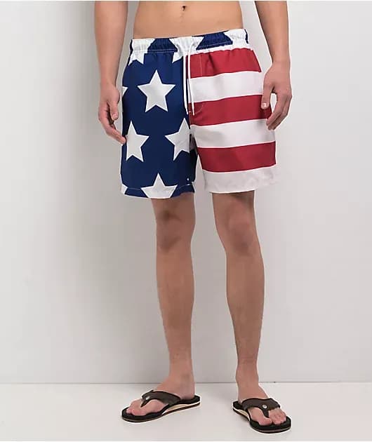 Freeworld Spangled Red, White Blue Board Shorts — image 1 of 1