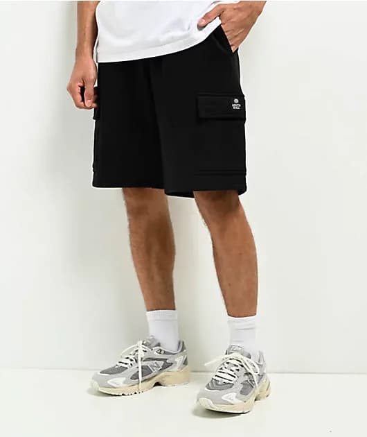 Fundamentals Black Cargo Skate Sweat Shorts — image 1 of 1