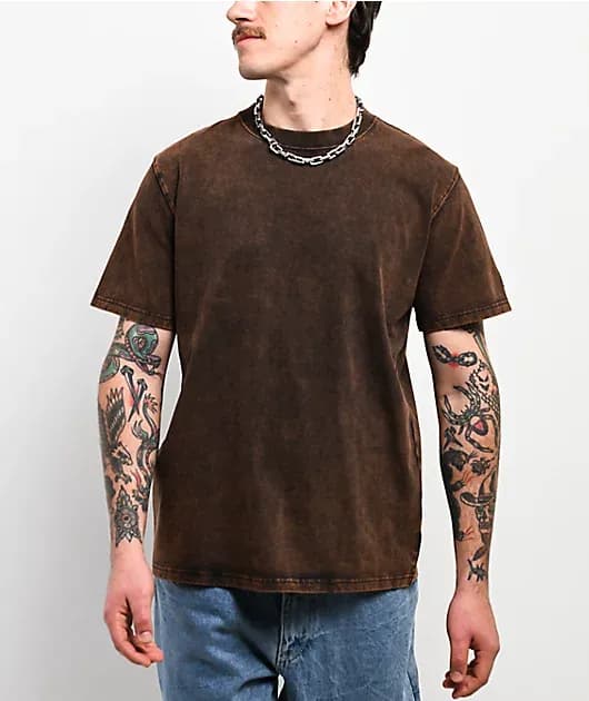 Fundamentals Brown Static Wash T-Shirt — image 1 of 1