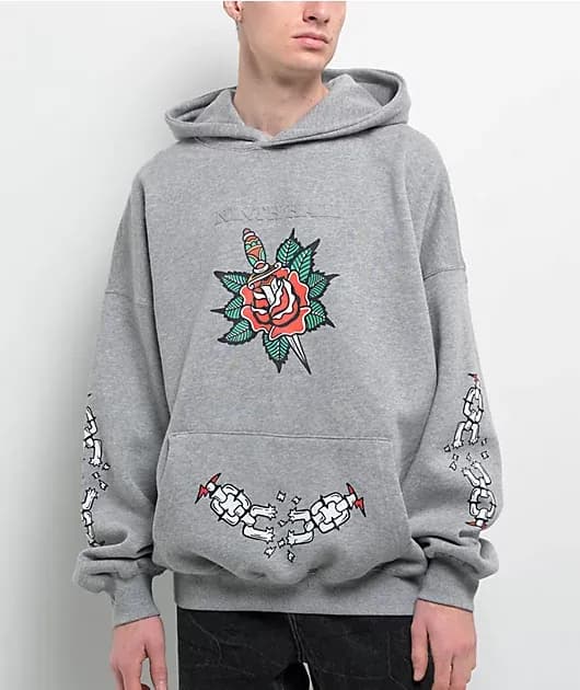 Fundamentals Tattoo Flash Grey Hoodie — image 1 of 1