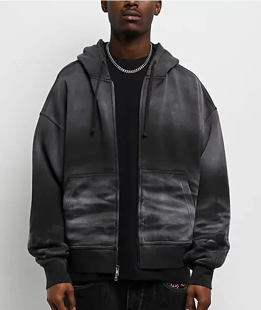 Fundamentals Whisker Ash Wash Boxy Zip Hoodie — image 1 of 1