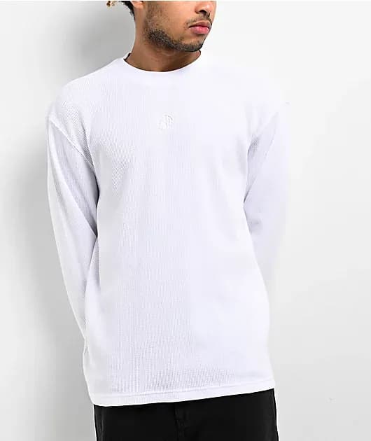 Fundamentals White Boxy Thermal Long Sleeve T-Shirt — image 1 of 1