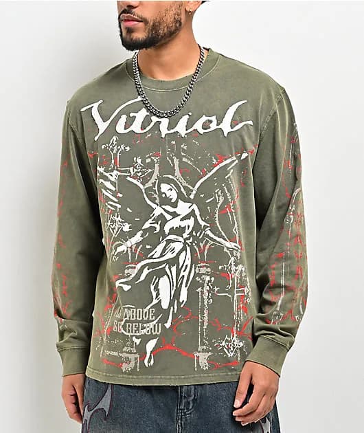 Gazebo Green Wash Long Sleeve Boxy T-Shirt — image 1 of 1