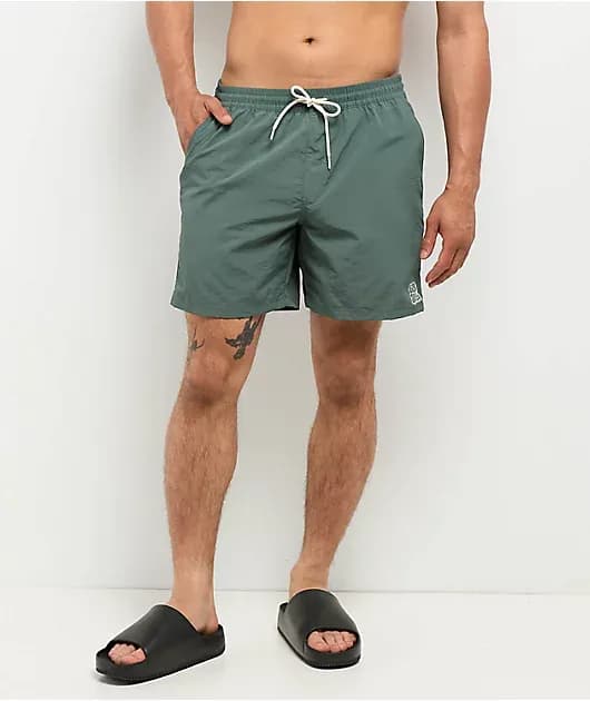 Graffiti Floater Dark Green Board Shorts — image 1 of 1