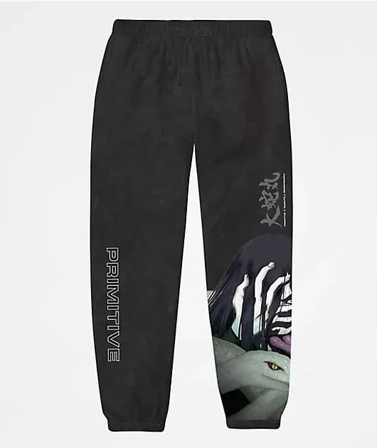 Graphic Shippuden Orochimaru Black Wash Sweatpants — image 1 of 1