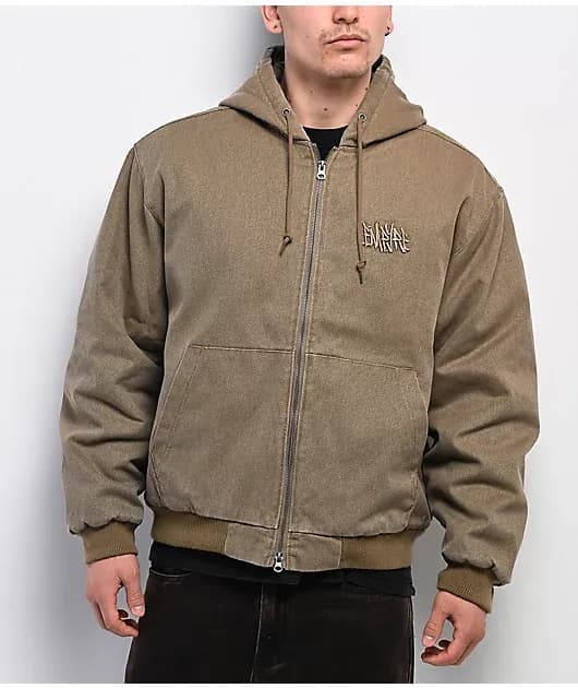 Grate Tan Hooded Canvas Jacket — image 1 of 1