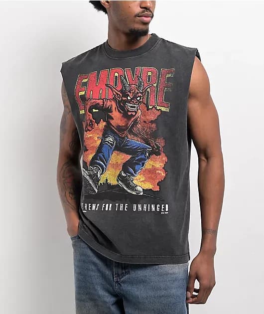 Grunge Devil Black Wash Tank Top — image 1 of 1