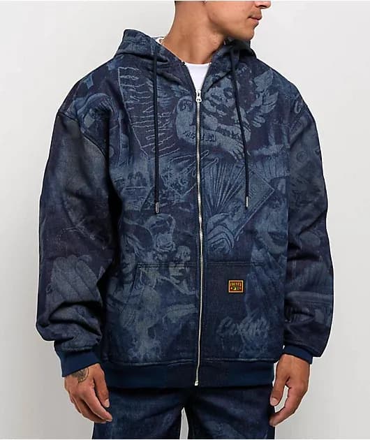 Hard Denim Navy Zip Jacket — image 1 of 1