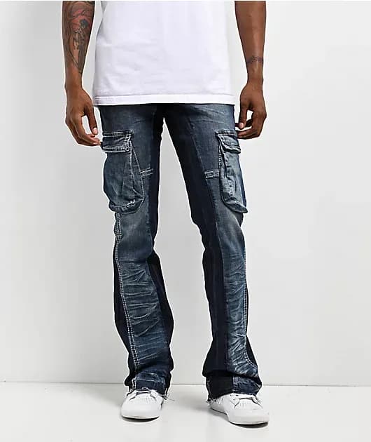 Haze Cargo Stacked Flare Jeans — image 1 of 1