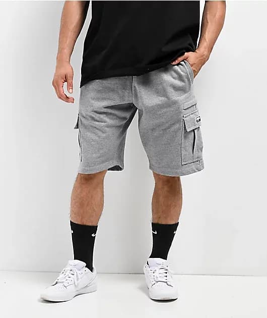 Heather Grey Cargo Sweat Shorts — image 1 of 1