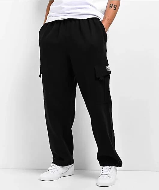 Heavyweight Black Cargo Sweatpants — image 1 of 1