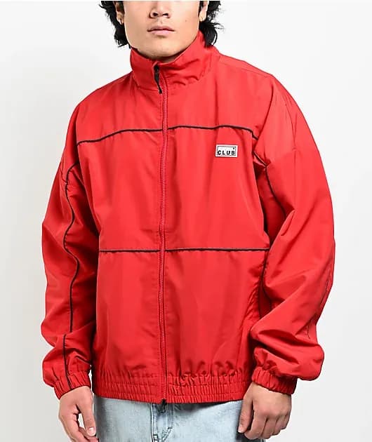 Heavyweight Red Zip Track Jacket — image 1 of 1