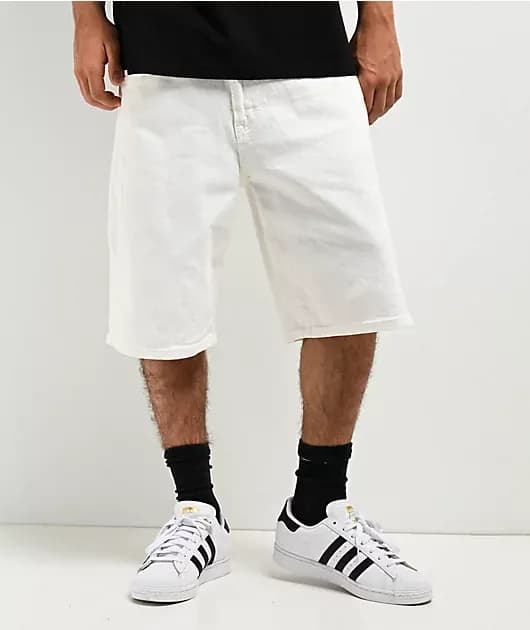 Heavyweight Relaxed Snow White Denim Shorts — image 1 of 1