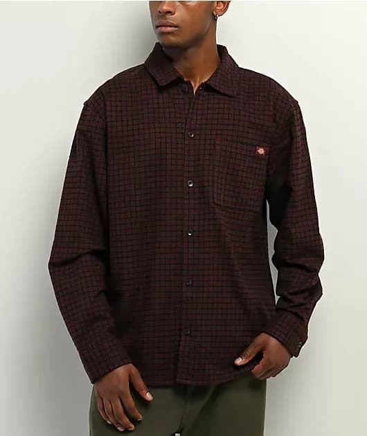Hendersonville Brown Plaid Long Sleeve Button Up Shirt — image 1 of 1