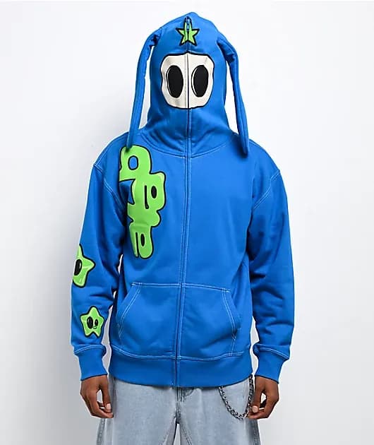 Hidden Human Blue Zip Hoodie — image 1 of 1