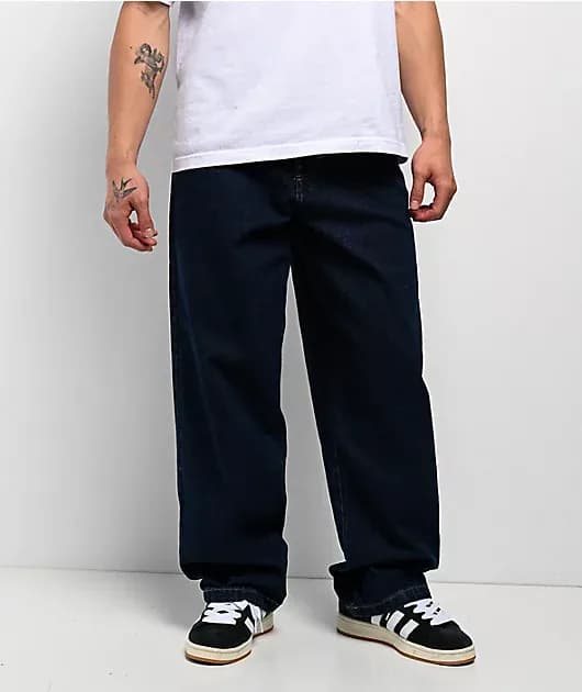 Hilham Dark Indigo Loose Fit Jeans — image 1 of 1