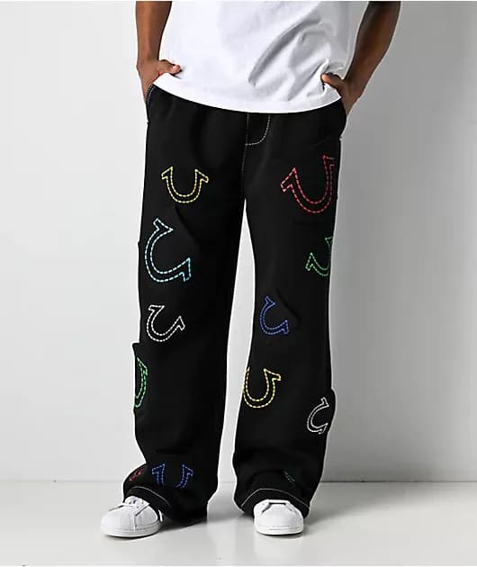 Horseshoe Big T Black Baggy Sweatpants — image 1 of 1