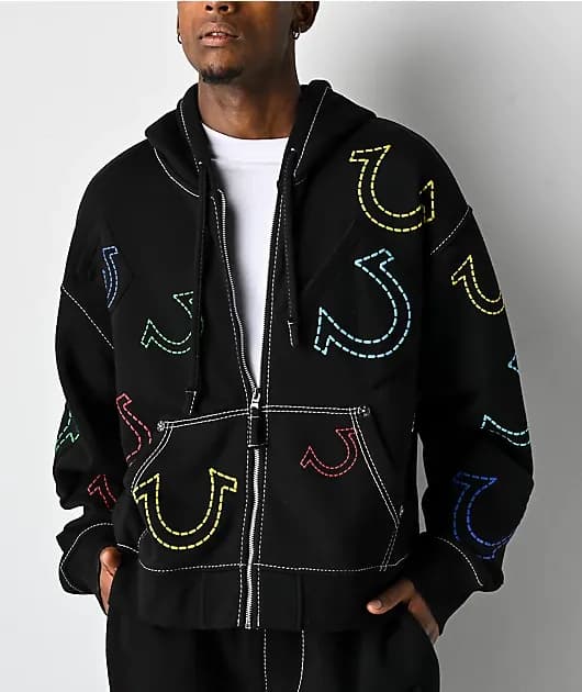 Horseshoe Big T Black Zip Hoodie — image 1 of 1