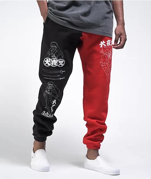 Hypland InuYasha Black Red Sweatpants — image 1 of 1