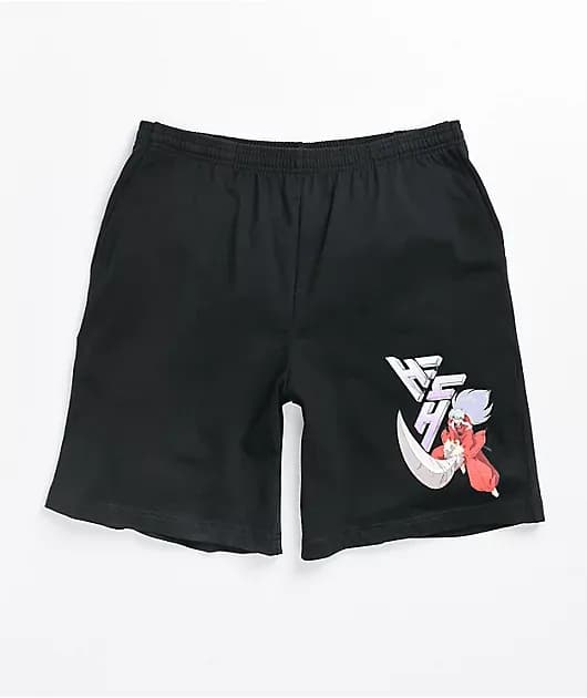 Hypland InuYasha Slice Black Sweat Shorts — image 1 of 1