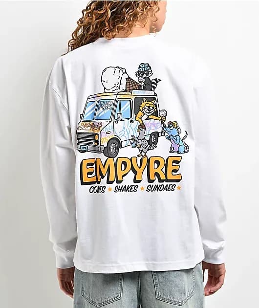 Ice Cream Truck White Long Sleeve T-Shirt — image 1 of 1