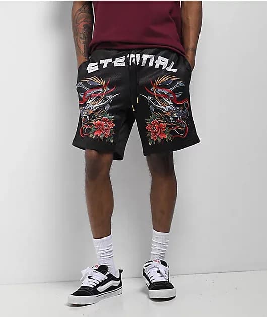Infinity Black Mesh Shorts — image 1 of 1