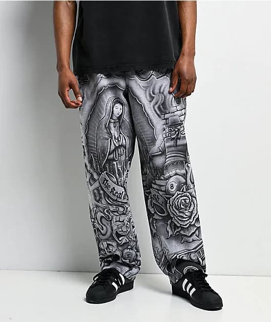Inked Up Grey Baggy Sweatpants — image 1 of 1