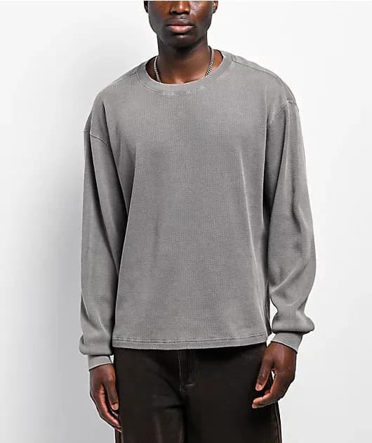 Flux Grey Thermal Long Sleeve T-Shirt — image 1 of 1