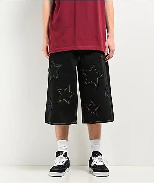 Jabber Star Black Denim Shorts — image 1 of 1
