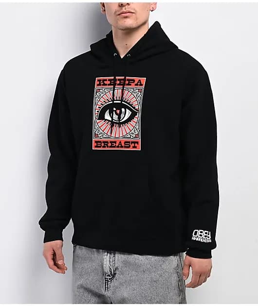 Keep A Breast Black Hoodie — image 1 of 1