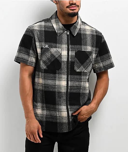 Khaki Zip Flannel Shirt — image 1 of 1