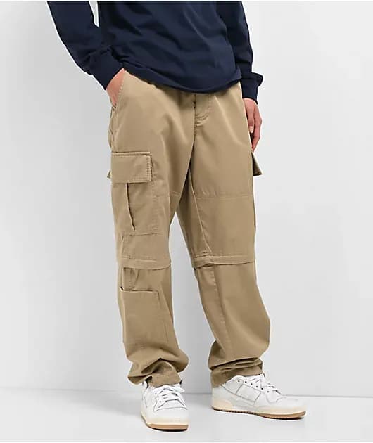 Khaki Zip Off Cargo Skate Pants — image 1 of 1