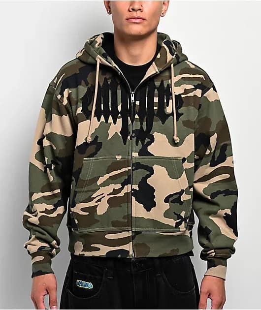 Leg Cramp Brown Camo Zip Hoodie — image 1 of 1