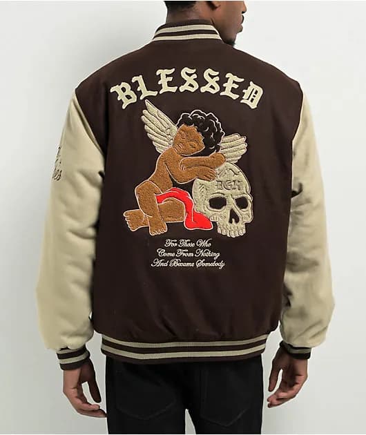 Letterman Brown Tan Varsity Jacket — image 1 of 1