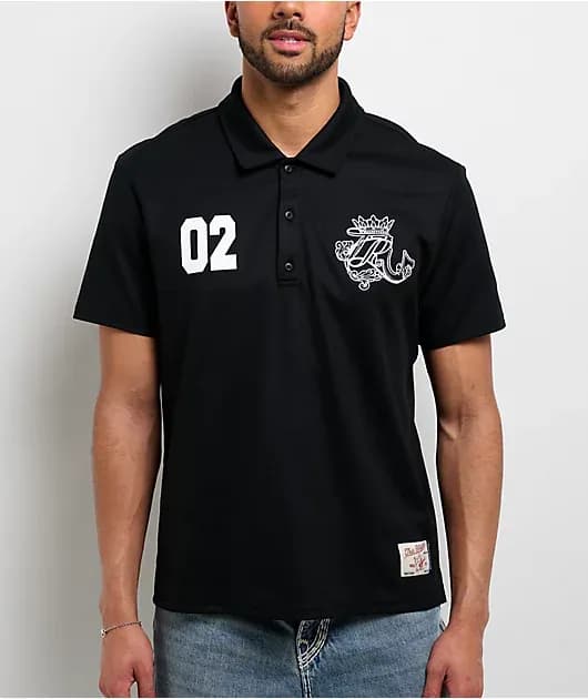 Logo Crest Sport Black Polo Shirt — image 1 of 1